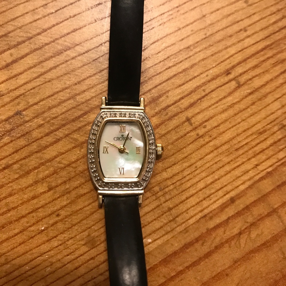 Croton 14k yellow gold, diamond watch