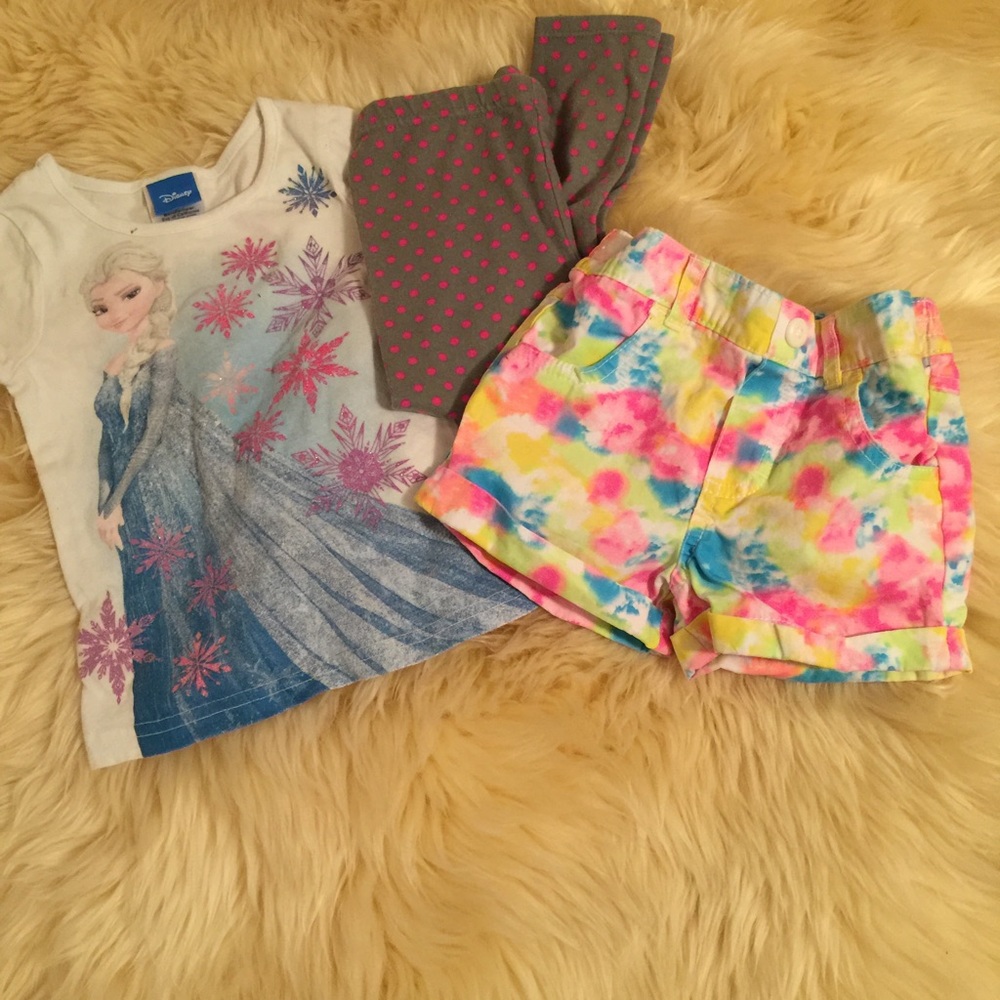 ❄️Disney frozen shirt Garanimals shorts let