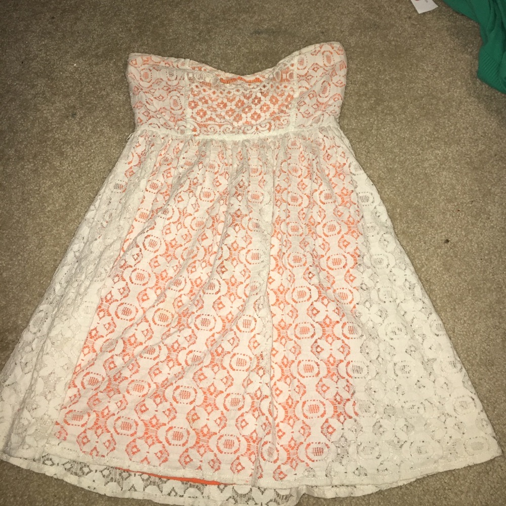 Strapless lace dress