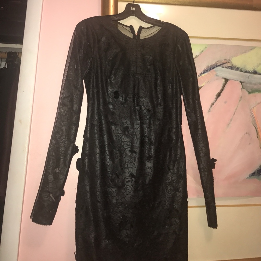 Bcbg black dimesional flower dress worn 1 time