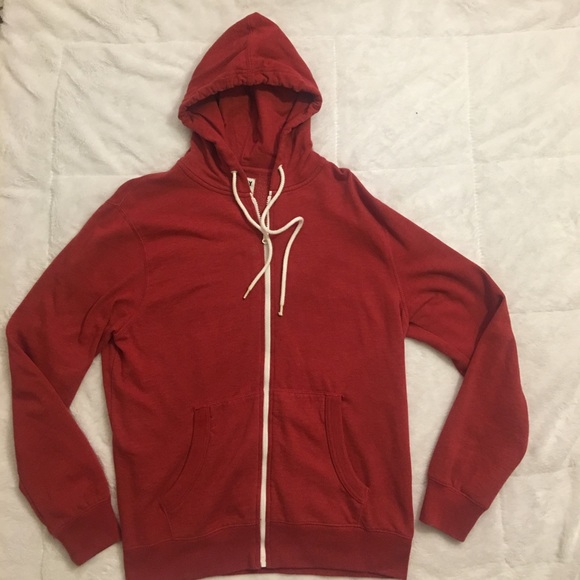 old navy red zip up hoodie