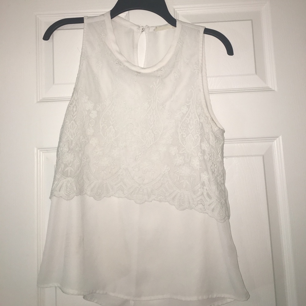 Elodie White Lace Tanktop Blouse
