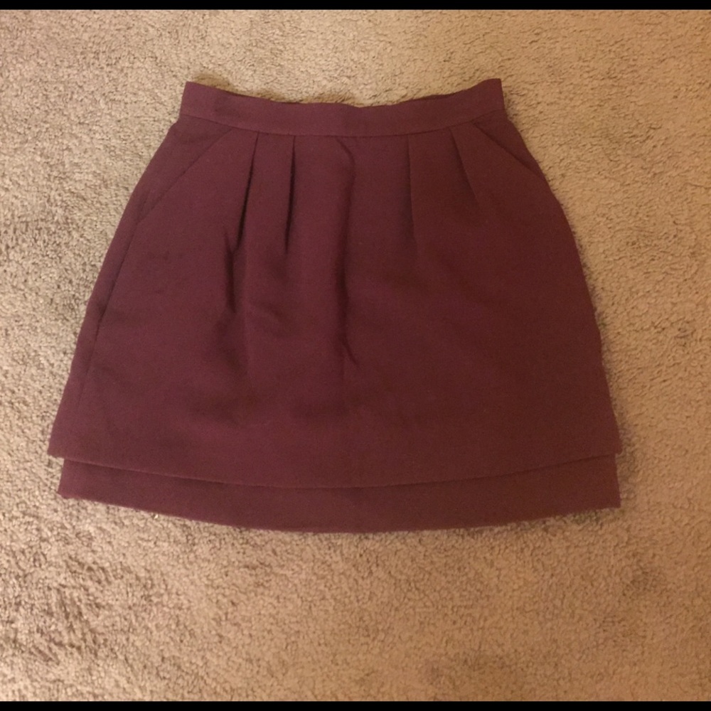 Maroon high wastes mini skirt