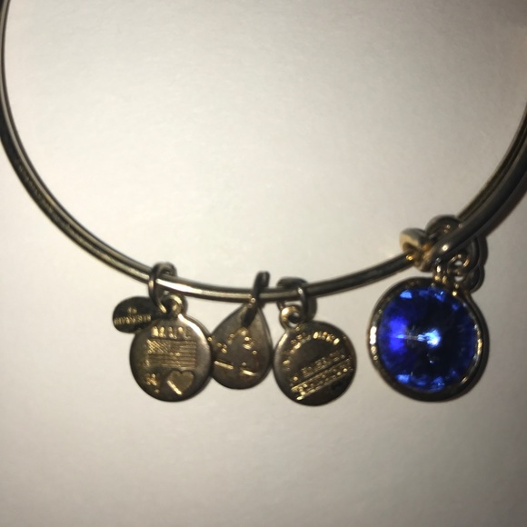Gold sapphire Alex and Ani bracelet - Picture 2 of 3