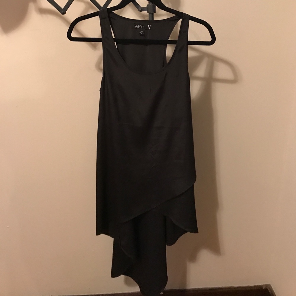 Black high-low blouse