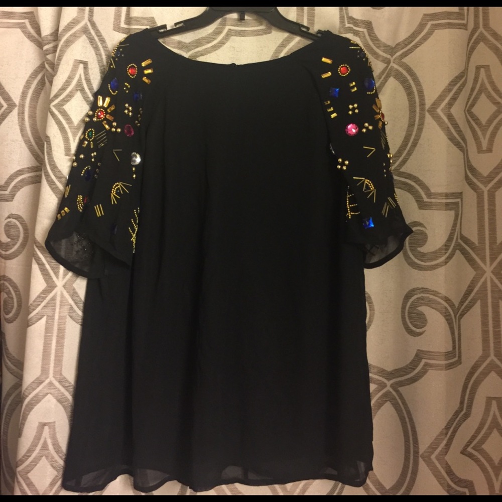 Embellished sleeve top