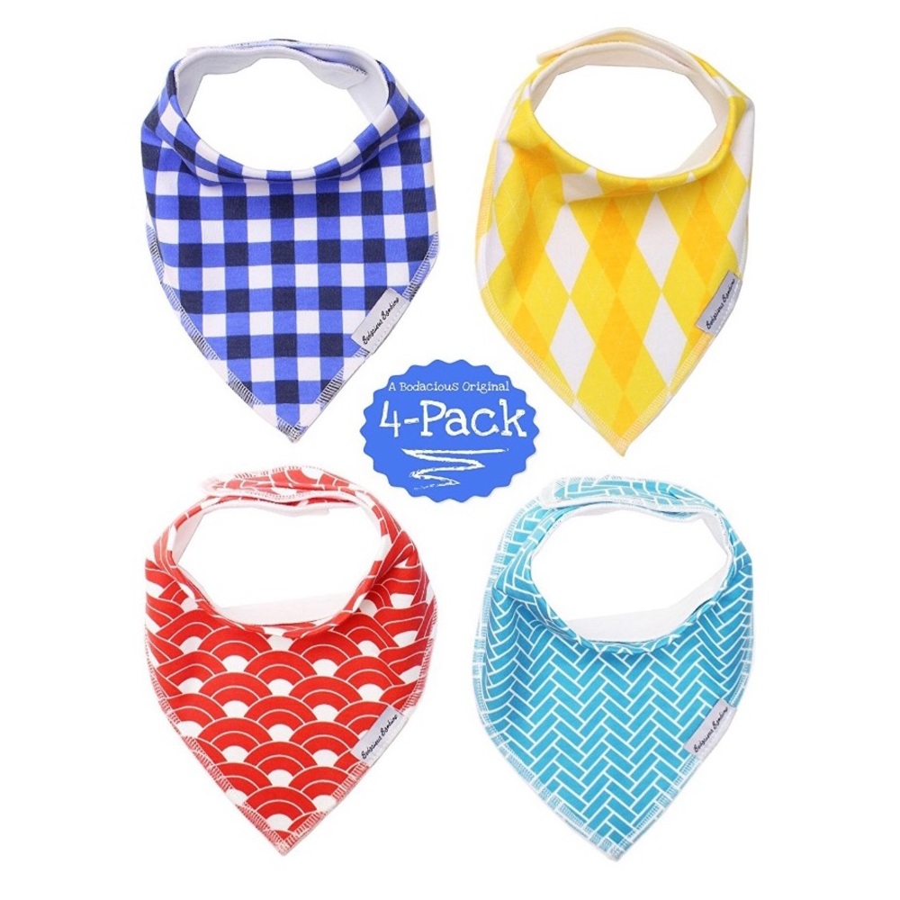 4 Pack Drool Bandana Bibs with Style Baby Bibs