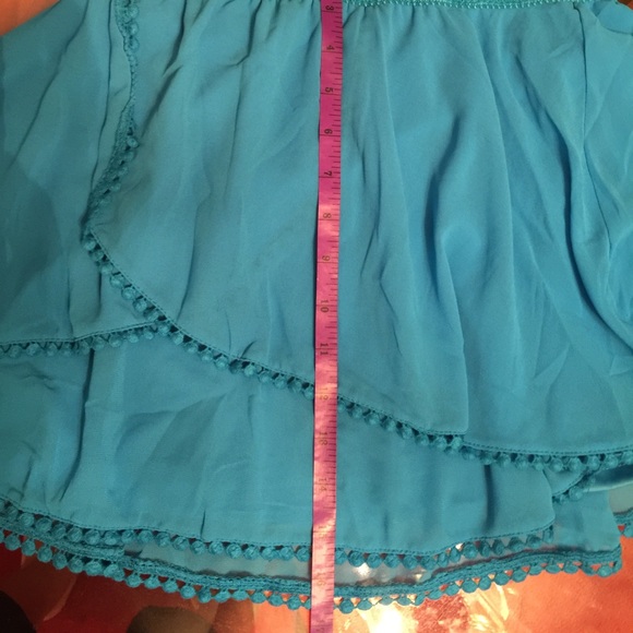 Teal mini skirt - Picture 3 of 4