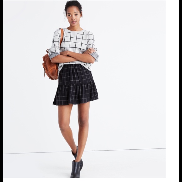 Madewell Dresses & Skirts - NWT Madewell window pane ruffle skirt