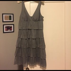 Grey, silk dress
