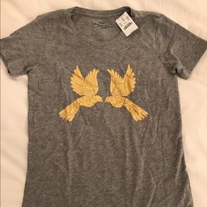 JCrew Cotton T-Shirt with Gold Print