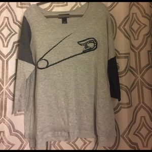 Lane Bryant Gray embellished sweater