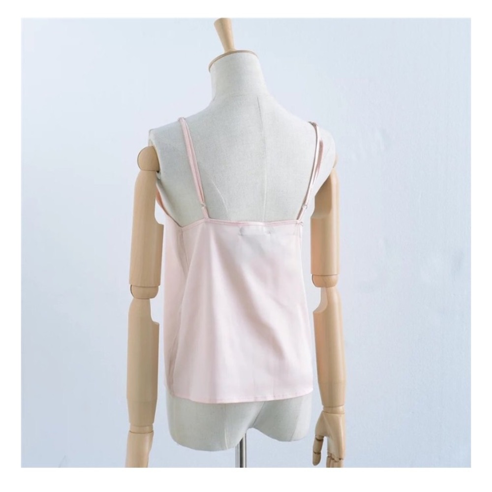 silky button up cami in rose - Picture 5 of 5