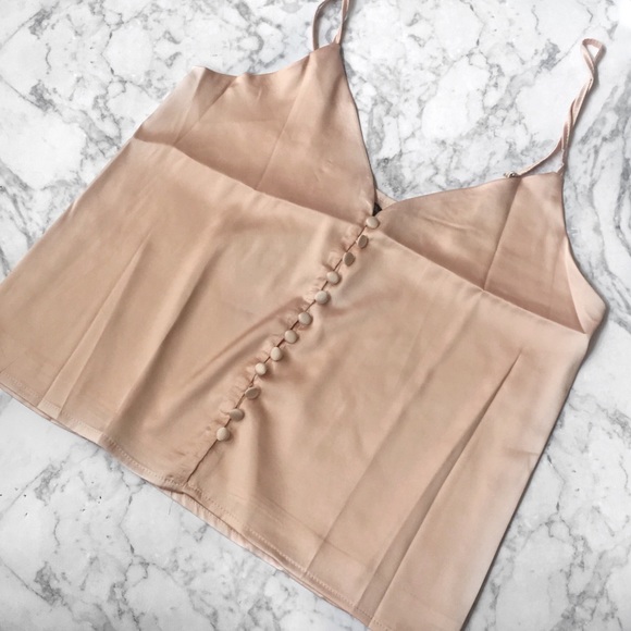 silky button up cami in rose - Picture 3 of 5