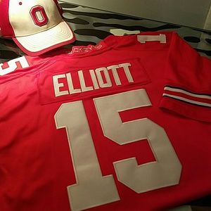 Buckeyes Ezekiel Elliott Red College Jersey