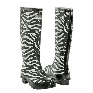 Women Tall Rain boots, #1401, Zebra