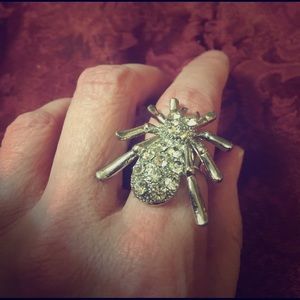 Spider Rhinestone Adjustable Ring NWOT