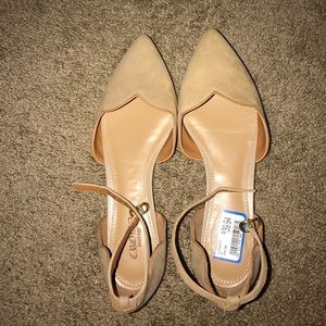 Tan scalloped flats NWT
