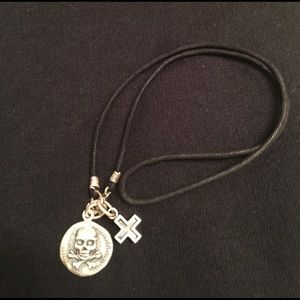Queen Baby Skull Coin w/Ancient Cross-Braided Cord