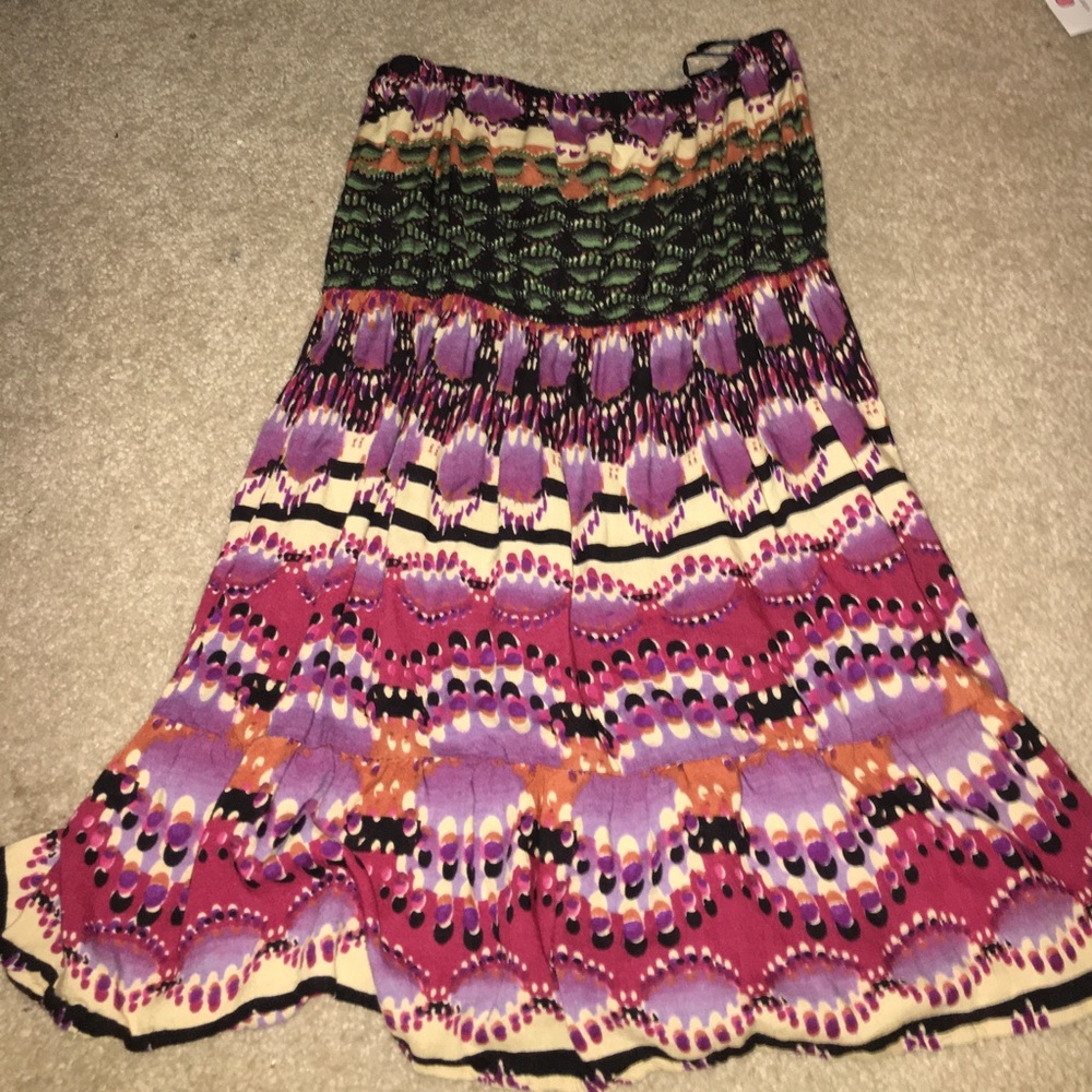 Strapless print dress