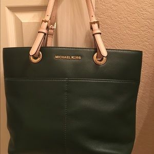 Green leather Michael Kors handbag