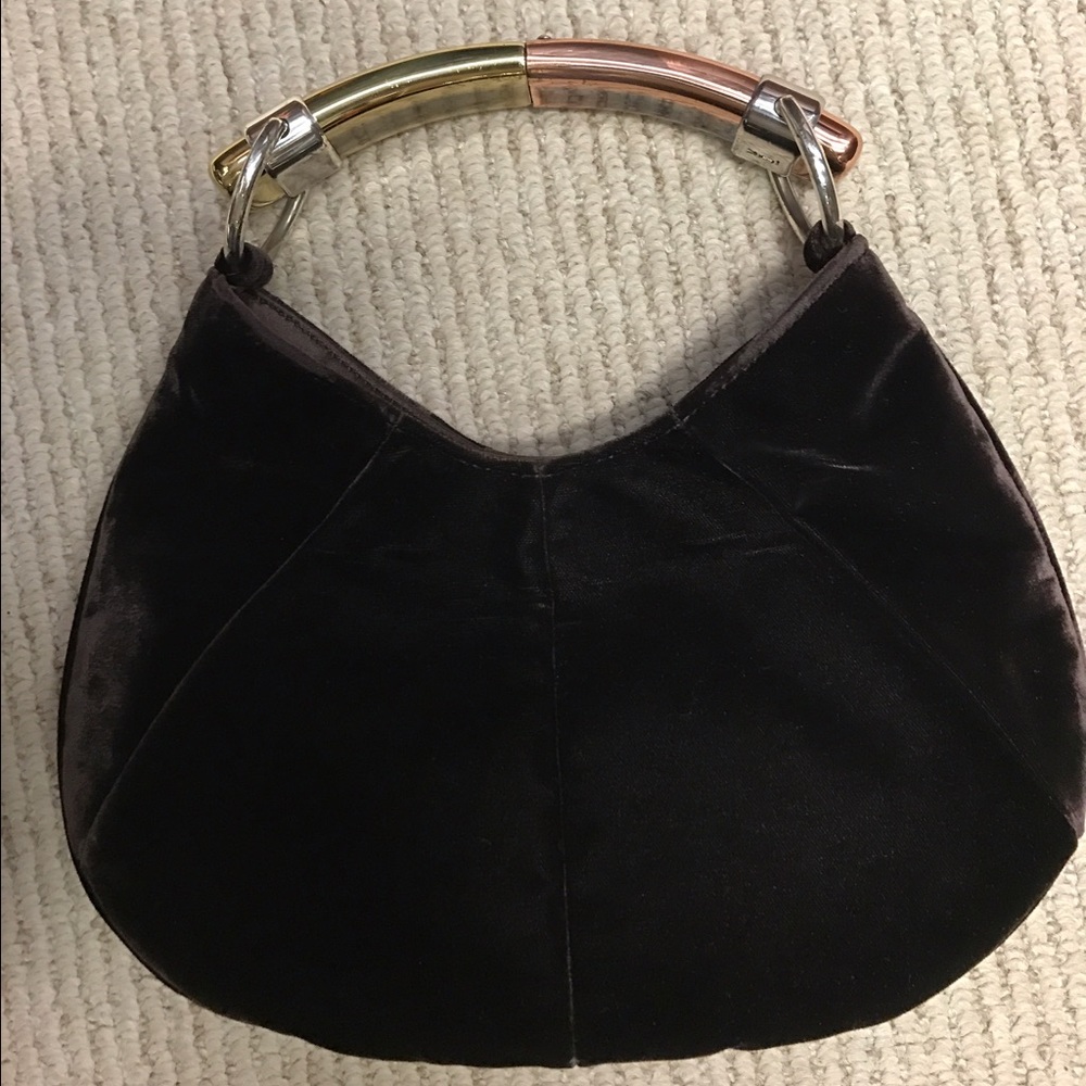 Brown velvet YSL handbag