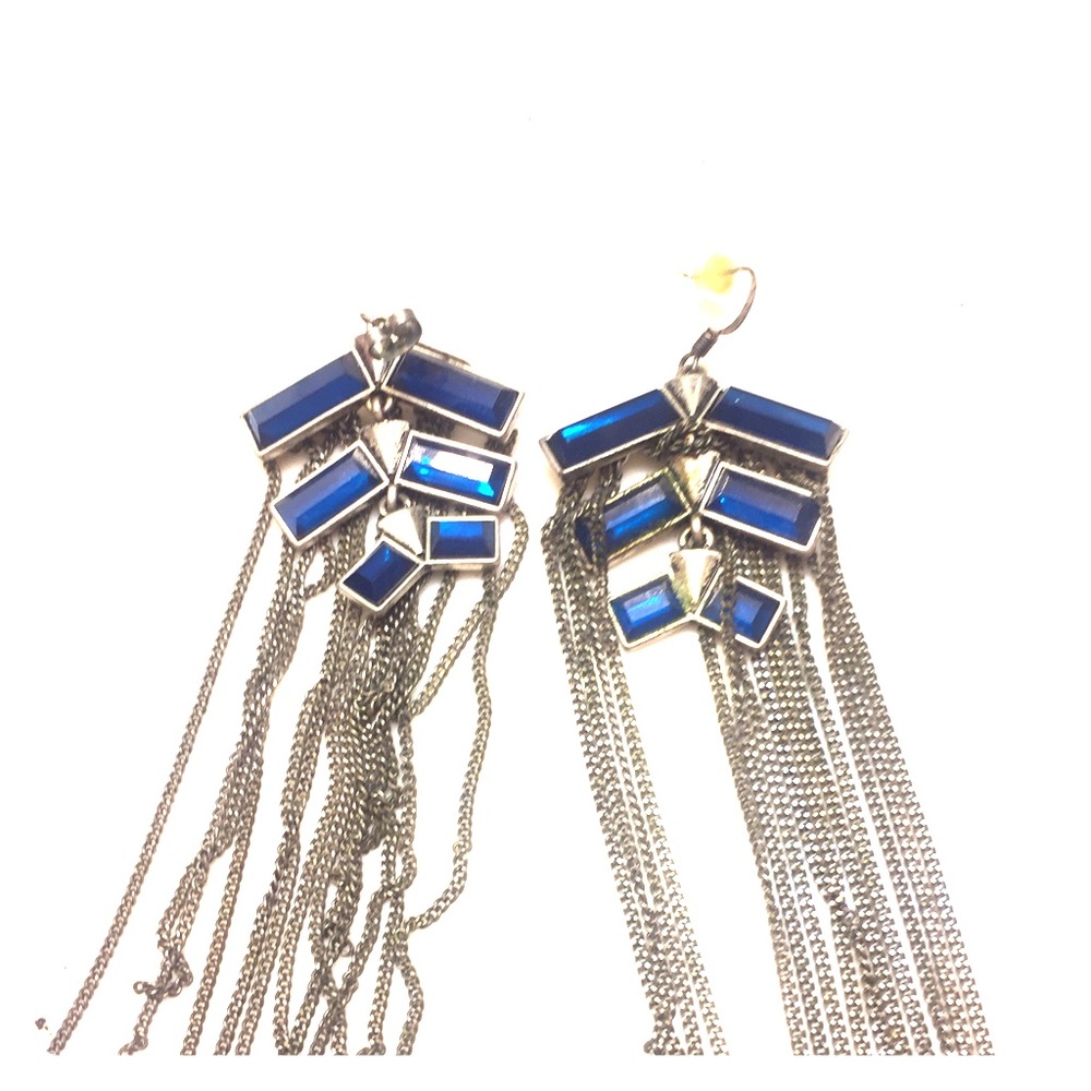 BCBG blue dangle earrings