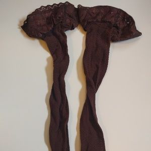 Brown lace thigh highs