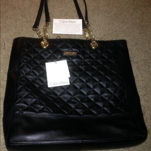 Calvin Klein Lux Lamb Quilted Shoulder Bag