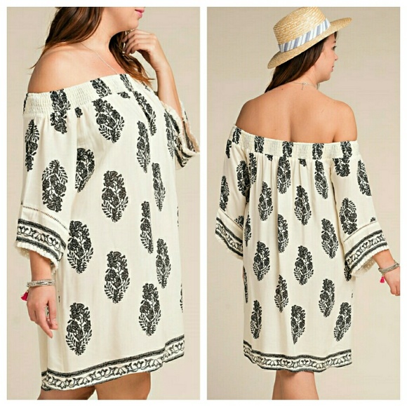 Ivory Tunic Dress With Black Trim - Picture 2 of 3