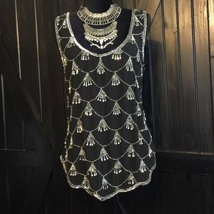Black Beaded Top♥️