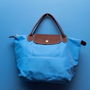 Longchamp mini Le Pliage handbag/ purse blue