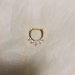 Gold & Cubic Zirconia Septum Clicker