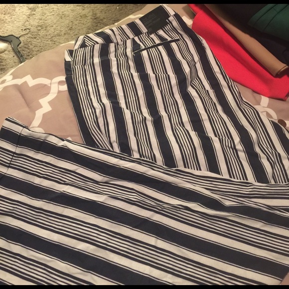 Lane Bryant Pants - Striped linen trousers