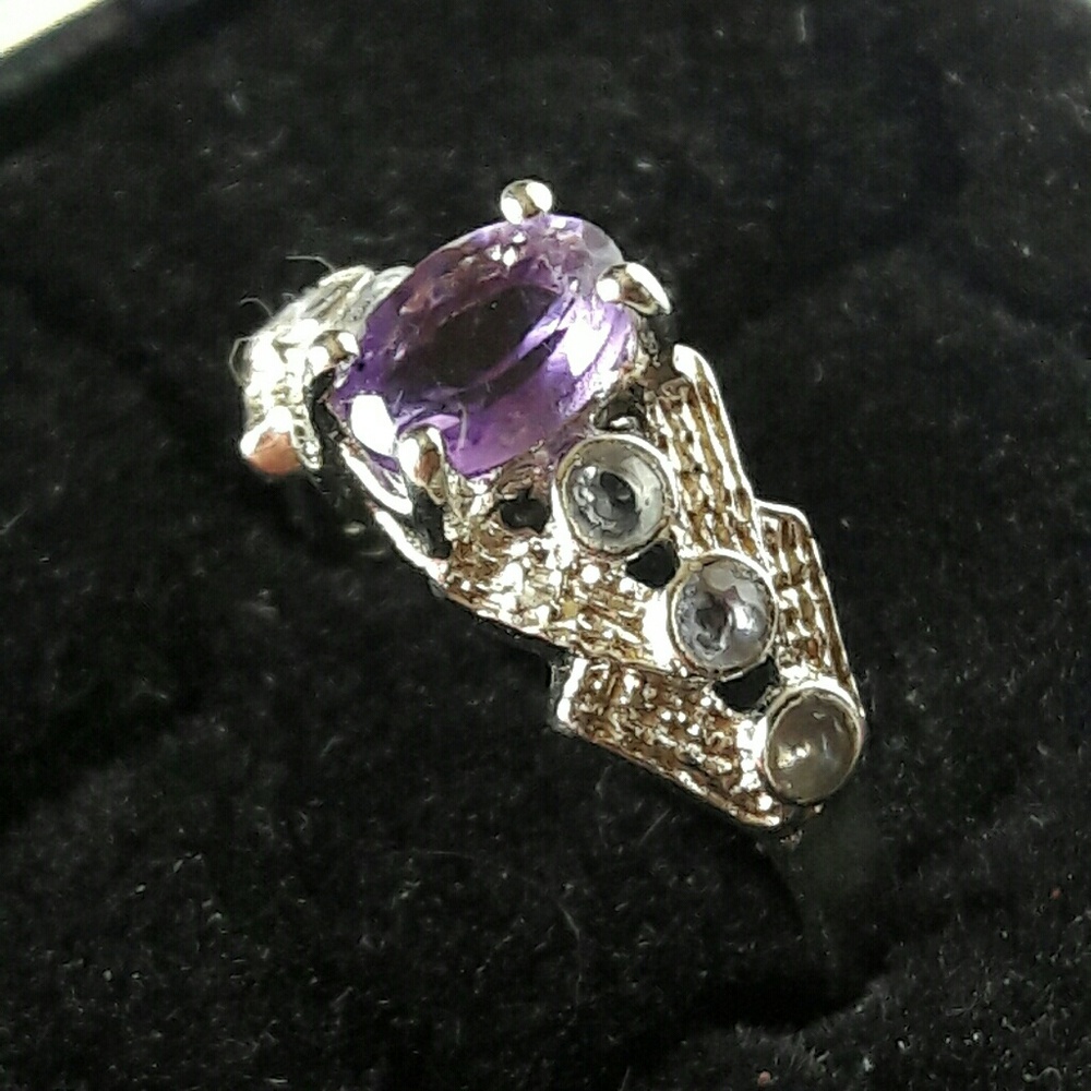 Amethyst & Tanzanite Sterling Sz7