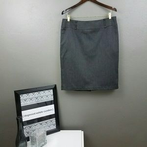 Gray Pencil Skirt w/ Subtle Pin Stripes Size 12