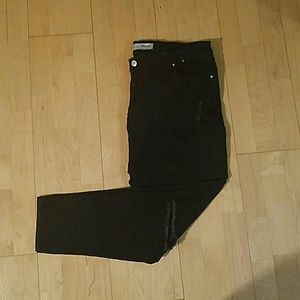 Denim & Co. Black Distressed Skinny Jeans