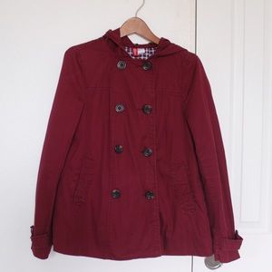 Maroon raincoat