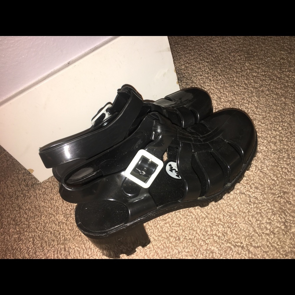 Black Jelly Sandals