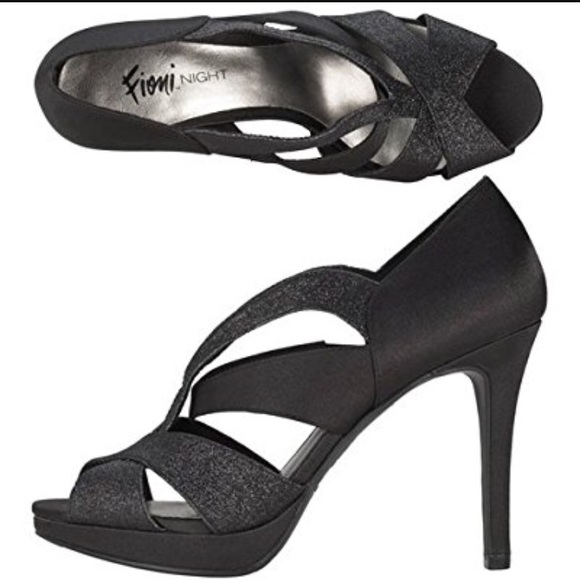 Fioni Night- black/shimmer strappy heels | 6.5 W - Picture 2 of 5