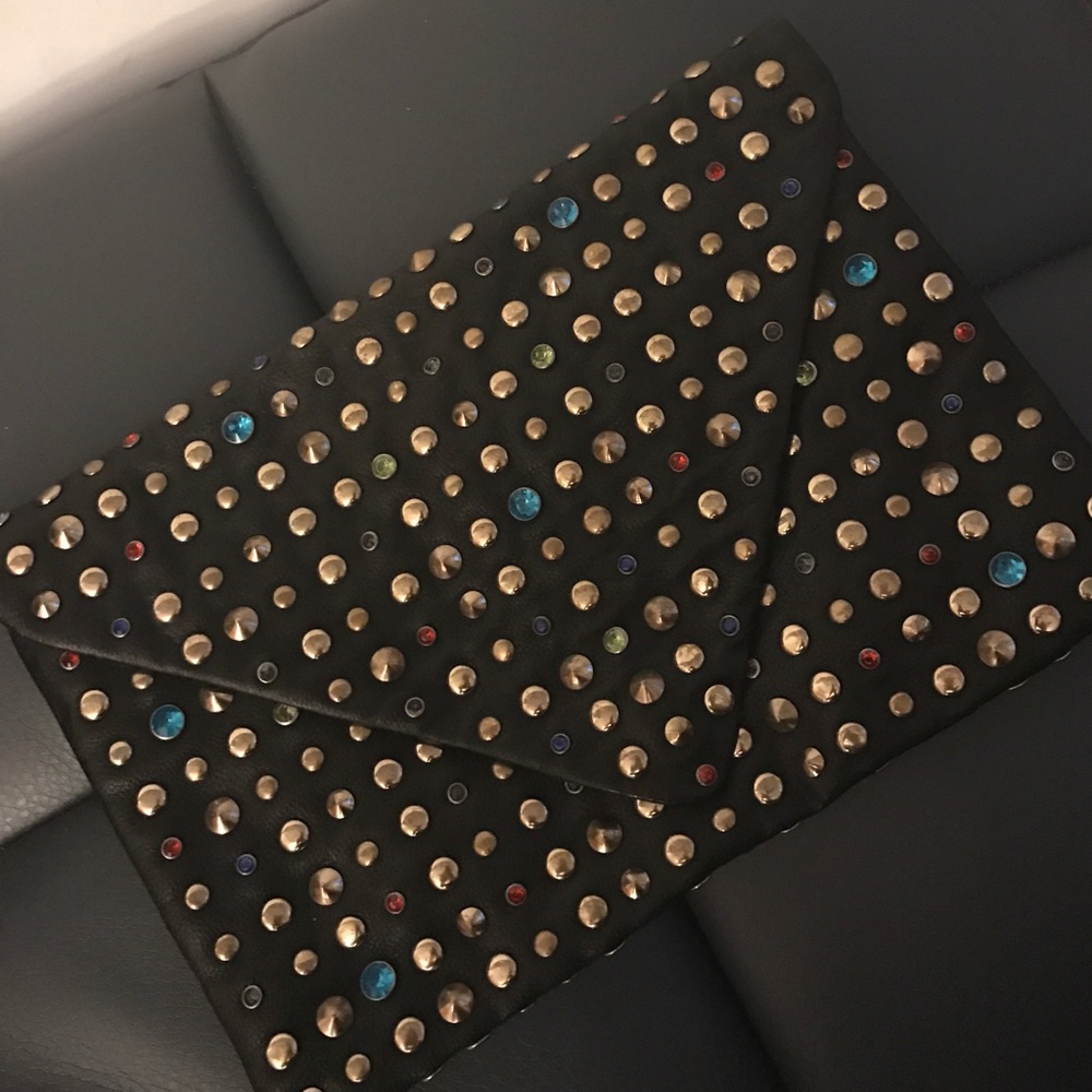 Bejeweled Black Clutch