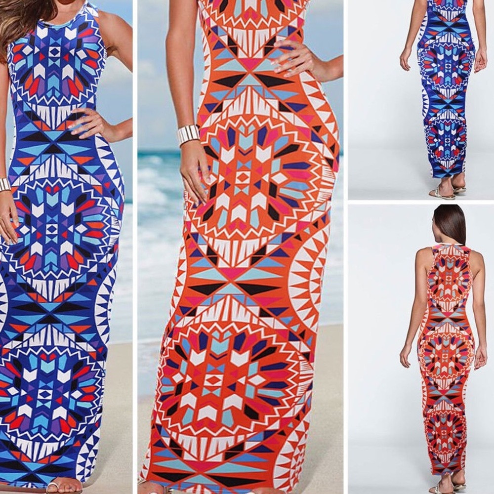 blue maxi dress DRC104 - Picture 2 of 4