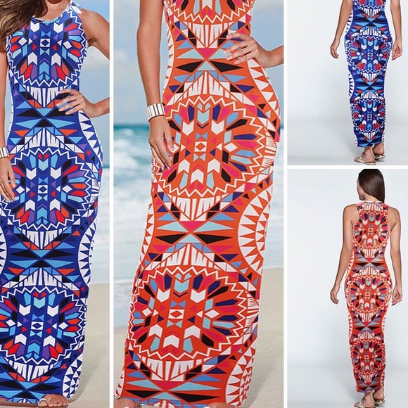 blue maxi dress DRC104 - Picture 2 of 4