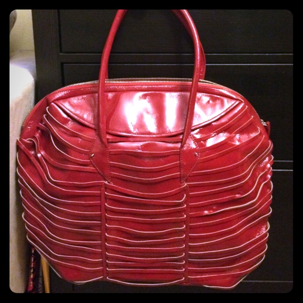 Romy Gold Red Patent Bag- XL