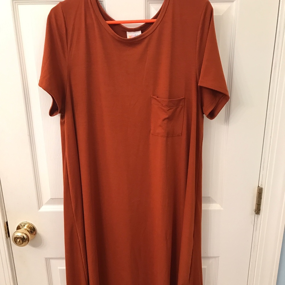 Lularoe Carly dress. Burnt orange