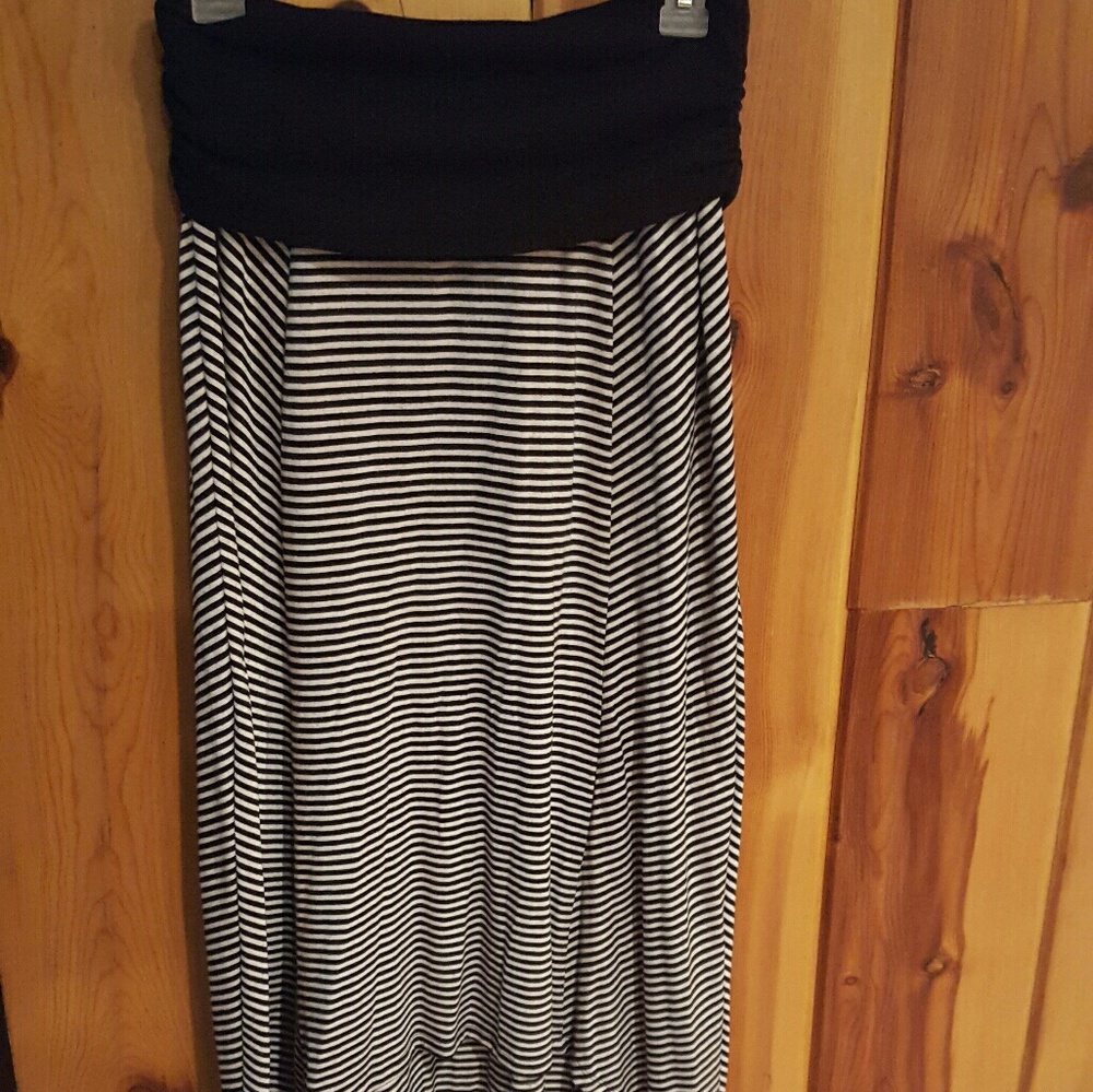 Cute fold over high low maxi skirt