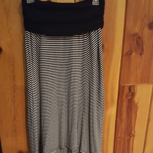Cute fold over high low maxi skirt