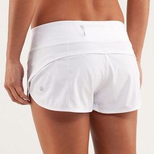White lululemon speed short