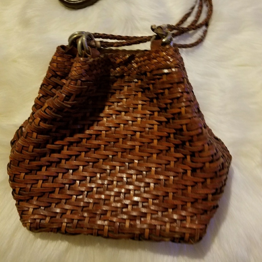 Woven brown vintage boho satchel