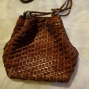Woven brown vintage boho satchel